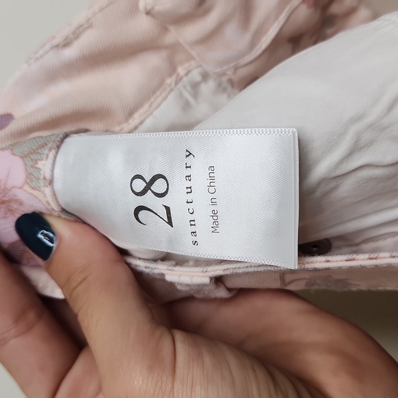 Sanctuary Womens Ryan Denim Floral Pink Mini Skirt size 28 - Picture 5 of 5